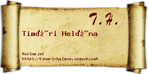 Timári Heléna névjegykártya